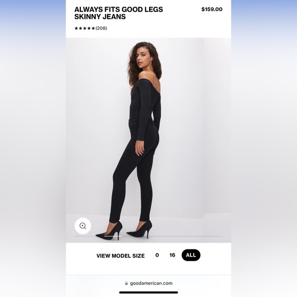 Always Fits Good Legs Skinny Jeans - Good American - Size 00-4 - Picture 3 of 9